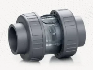 PVC V Double Union Check Valve transparent - 50mm